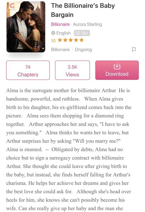 The Billionaire Alpha's Baby Bargain Novel by Aurora Starling Full .